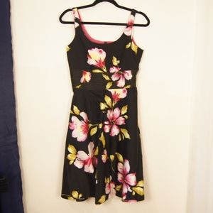 ☀️Black Pink Green Floral Sundress